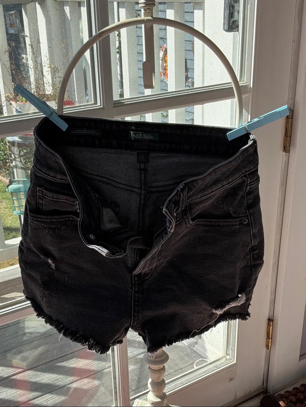 wild fable Black Distressed Denim Cutoff Shorts